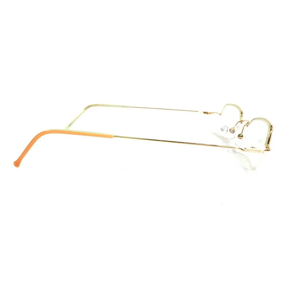 Vintage Flair MOD.450 COL.248 Eyeglasses Frames Orange Gold Oval Half Rim 130